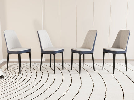 Modern Dining Chair With Cushions And Metal Legs