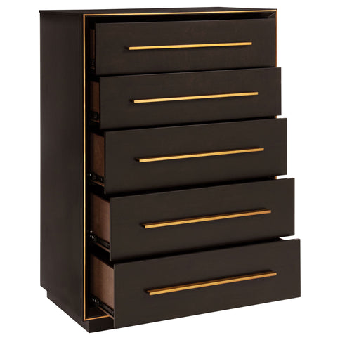 Prescott - 5 Drawer Chest - Brown