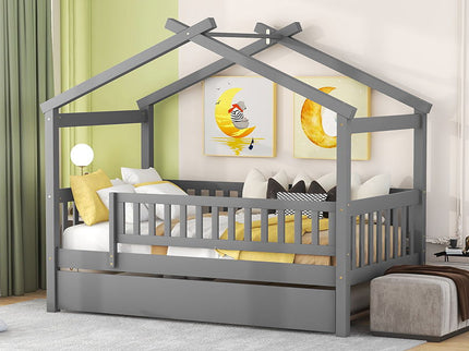 Creativity House Bed With Twin Size Trundle