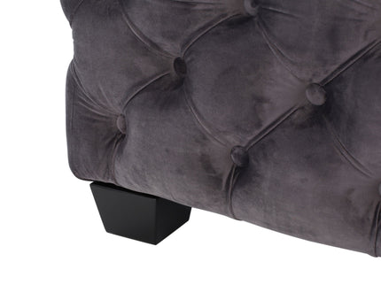 Modern Glam Ottoman With Upholstery And Button Tufted Design