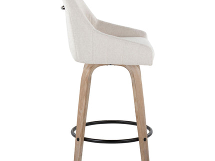 Hannah - Transitional Fixed Height Counter Stool With Swivel With Round Footrest (Set of 2)
