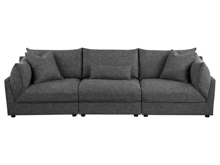 Tomasina - Modular Sofa With Cushions And Padded Arms - Black