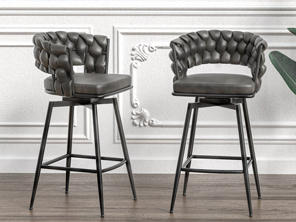Bar Stool 360 Swivel With Back Footrest