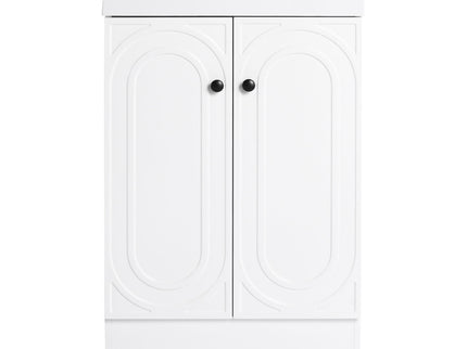 Contemporary Freestanding Bathroom Vanity With Resin Sink & Soft-Close Cabinet Doors