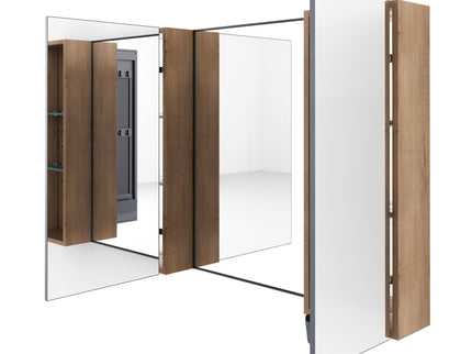 43.3" Wall Mounted Bathroom Cabinet With Adjustable Shelves, Door Storage Cabinet - Imitative Oak