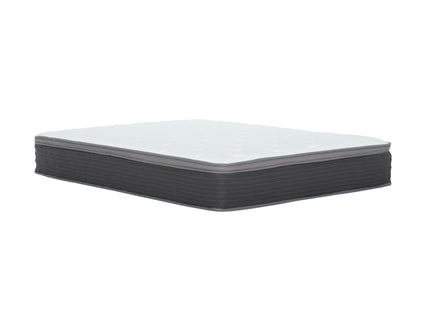 12'' Queen Size Hybrid Mattress In A Box, Plush Gel Memory Foam Mattress Top With Pocket Coil Base - Gray / White