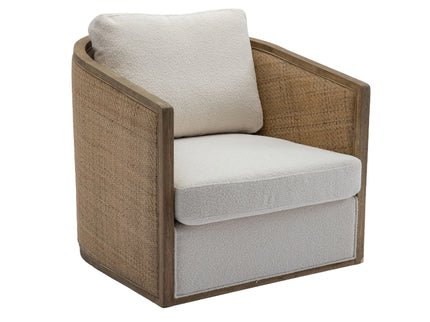 Barrel, Comfy Round Accent Sofa Chair With 360 Degree Swivel, Leisure Arm