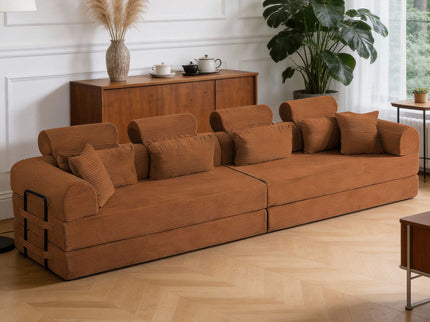 Modern L-Shape Modular Sectional Sofa, Compressed Design