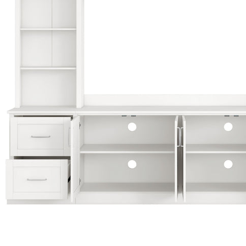 Arched Entertainment Center Wall Unit With Drawers, TV Stand