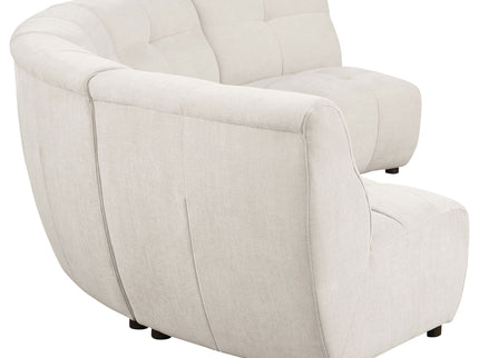 Oliver - 5 Piece Upholstered Sectional Sofa With Curved Silhouette - Ivory