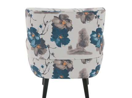 Armchair With Round Arm - White / Blue