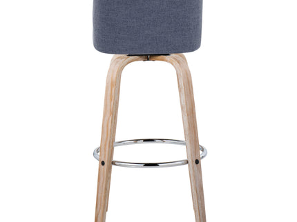 Toriano - Contemporary Fixed Height Barstool With Swivel & Round Footrest (Set of 2)
