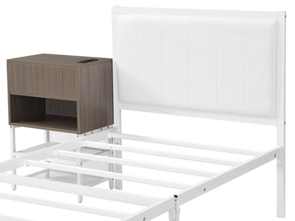 Platform Bed With 2 Tier Storage Shelves, Storage Cabinet