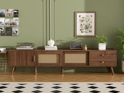 TV Stand With Storage Cabinets - Natural