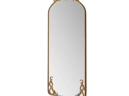 Full Body Arched Mirror With Vintage Carved Applique