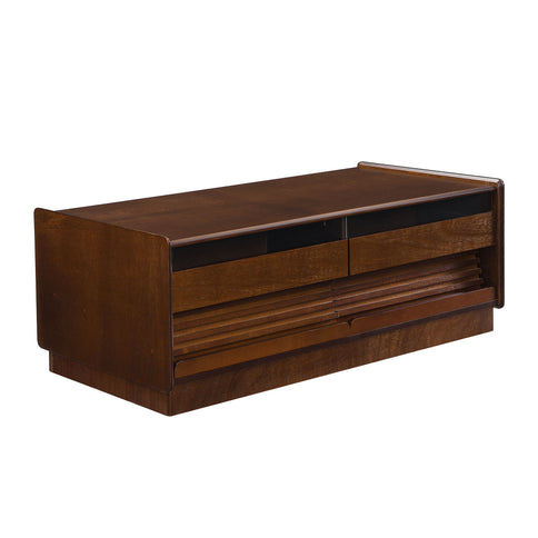 Modern Rectangle Coffee Table With 4 Drawers And 2 Display Shelves