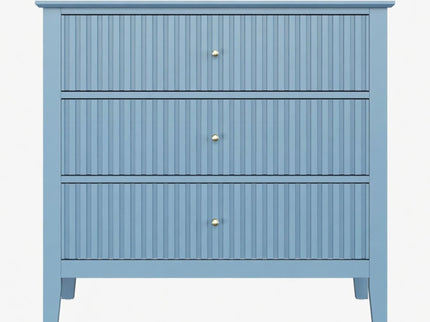 Fluted 3 Drawer Nightstand With Soft Close Slides