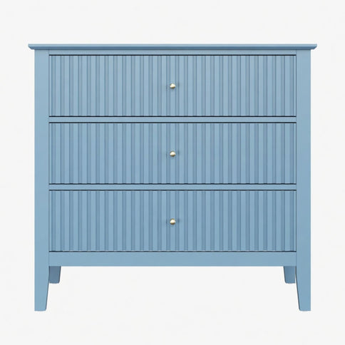 Fluted 3 Drawer Nightstand With Soft Close Slides
