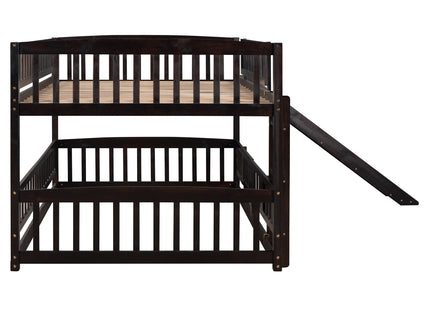 Low Bunk Bed With Slide, Fence And Ladder