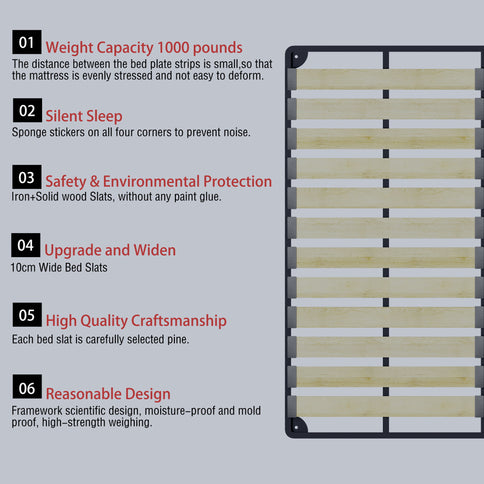 King Size Platform Bed With Special-Shaped Headboard - Cream