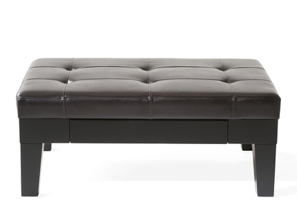 Chatham - Ottoman With Drawer Leather Storage Solution - Dark Coffee
