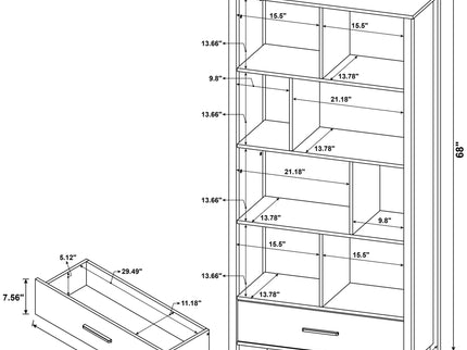 Dylan - 4 Shelf Storage Bookshelf