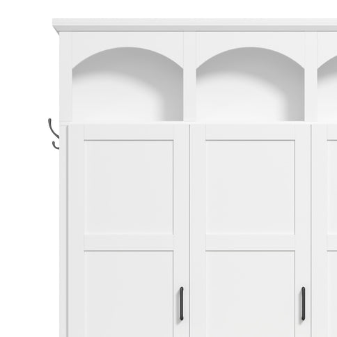 Classic Arched Design Hall Tree With 3 Hidden Storage