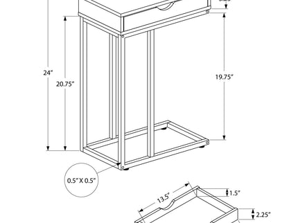 Accent Table, C - Shaped Contemporary & Modern Design