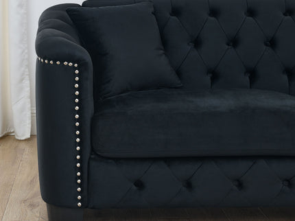 Modern Chesterfield Sofa With Tufted Backrest For Living Room