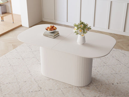 Modern Dining Table With Vertical Striped Legs