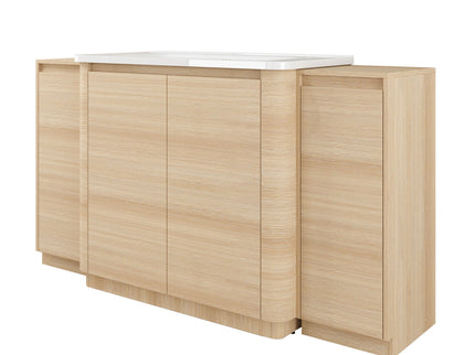 Freestanding Bathroom Vanity With Sink, 2 Small Storage Cabinets, Soft Close Doors