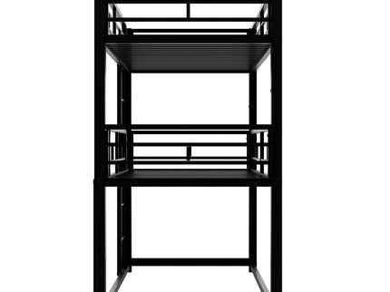 Triple Bunk Bed With Sturdy Construction And Space Saving Design