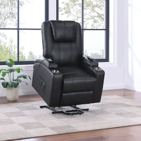 Macklin - Power Lift Massage Recliner With Heat And Dual Cupholders