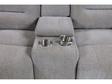 Sebring - Upholstered Manual Reclining Loveseat With Center Storage Console - Gray
