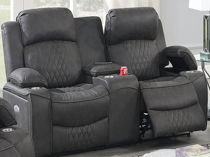 Power Motion Living Room Set With USB Port, Adjustable Headrest, Cup Holder