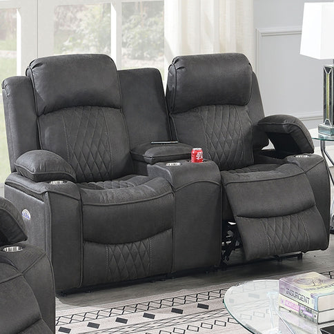 Power Motion Living Room Set With USB Port, Adjustable Headrest, Cup Holder