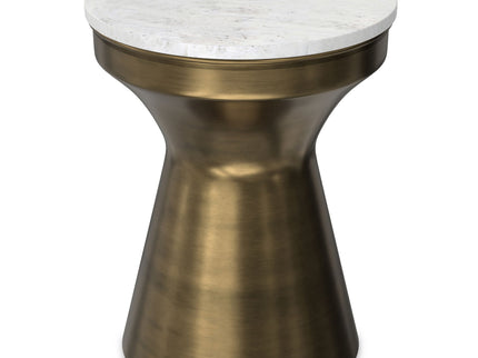 Raquel - Side Table - Antique Brass / White
