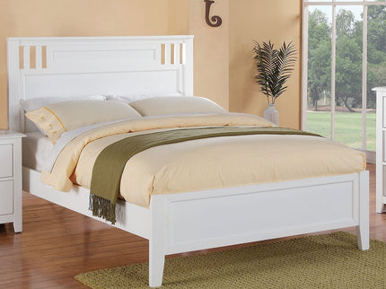 Simple Frame With Headboard And Vertical Carved Design