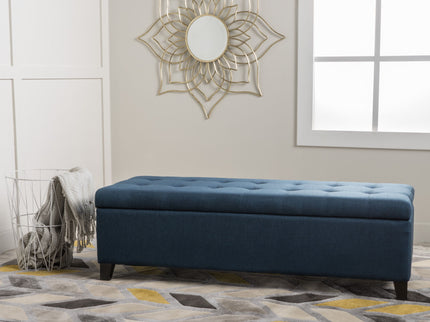 Upholstered Storage Ottoman Bench, Foot Rest For Bedroom