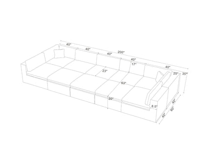 Custom Configuration Modular Sectional & Toss Pillows