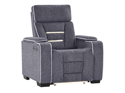 Austin - 3 Piece Reclining Sofa And Loveseat With Storage Arms - Gray