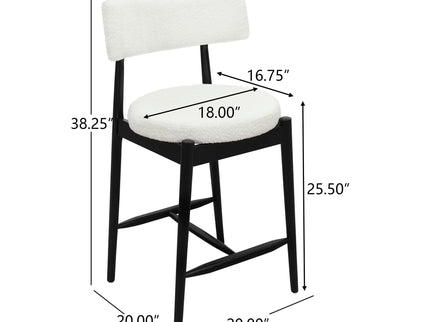 Mid Century Modern Counter Stools, Fabric Upholstered Chairs