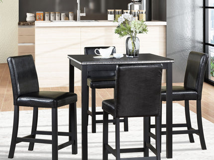 5 Pieces Counter Height Table Set, Kitchen Table With Square Table And 4 Upholstered Chairs