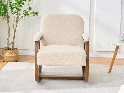 Curved Frame Rocking Accent Chair - Beige / Brown