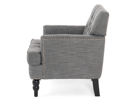Harrison - Tufted Club Chair With Button Tufted Back And Birch Wood Legs