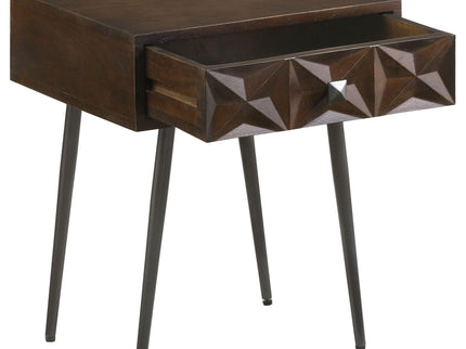 Gibson - Coffee 1 Drawer Rectangular Side Table With Angled Legs - Coffee