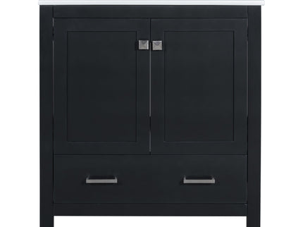 Bathroom Vanity With Single Sink, Combo Cabinet Undermount Sink, Bathroom Storage Cabinet With Two Doors And A Drawer, Soft Closing, Multifunctional Storage, Solid Wood Frame