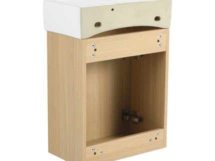 Modern Bathroom Vanity With Ceramic Basin, Wall Mounted Floating Sink Combo, Storage Cabinet