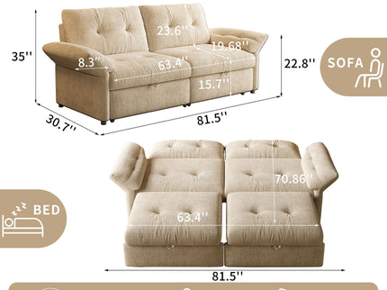 Sofa Bed, 2 In 1 Design For Living Rooms