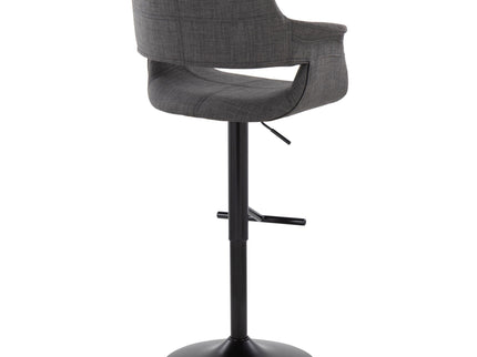 Vintage Flair - Mid Century Modern Adjustable Barstool With Straight T Footrest (Set of 2)